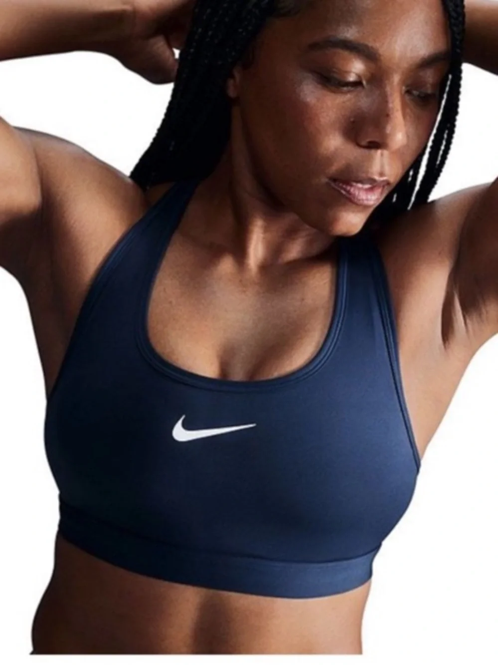Nike Black Sports Bra with White Swoosh - Racerback Support